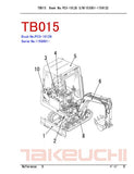 Takeuchi TB015 Compact Excavator Parts Catalogue Manual (SN:1153001-1158122)