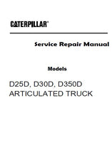 Caterpillar Cat D30D ARTICULATED TRUCK (Prefix 9RF) Service Repair Manual (9RF00001 and up)