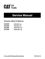 Caterpillar Cat GC25N Forklift Lift Trucks Service Repair Manual SN: AT90-00011 and up