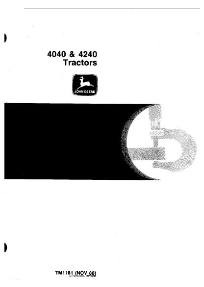 JOHN DEERE 4040 TRACTOR Service Repair Manual