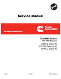CUMMINS ONAN BTPCB TRANSFER SWITCH 150-1000 AMPERES Service Repair Manual