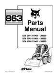 Bobcat 863 F Series Skid Steer Loader Parts Catalogue Manual (S/N 5144 11001 – 39999 )