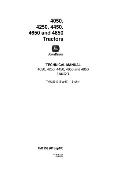 JOHN DEERE 4450 TRACTOR Service Repair Manual